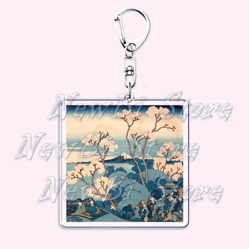 Hot Impressionism Art Keychain for Accessories Bag Van Gogh Monet Mona Lis Oil Painting Pendant Chain Ring Keyring Jewelry Gifts