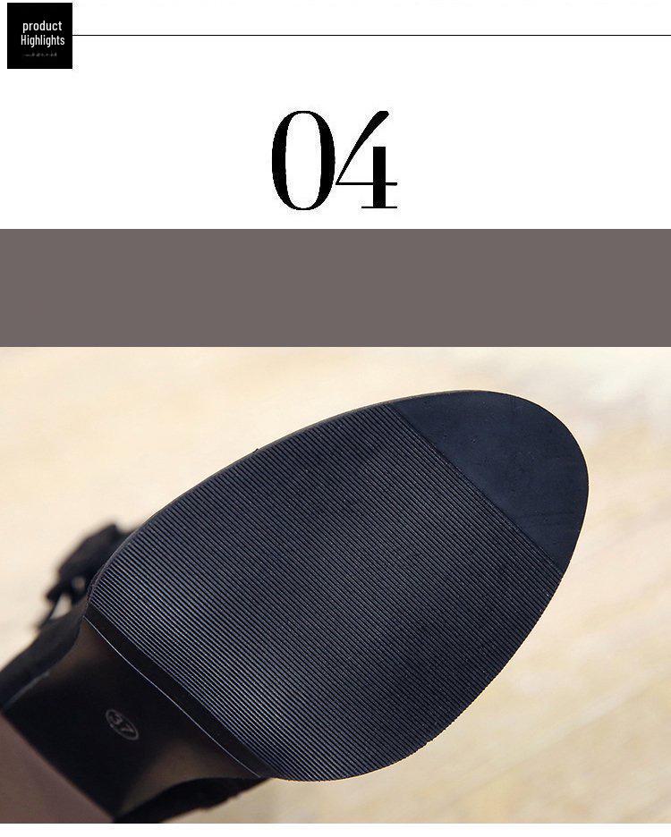 New European and American Style Women's Large Size High Heel Boots for Autumn & Winter, Suede Martin Boots In 41-42-43.