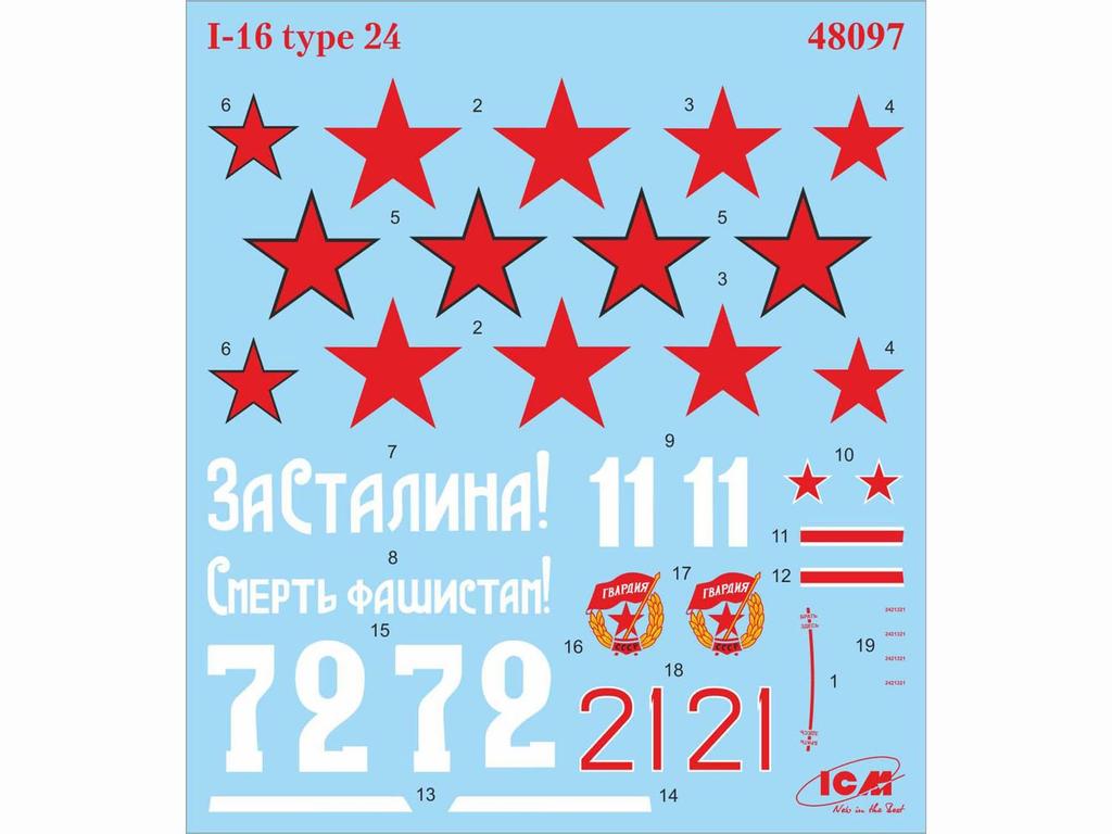 ICM 1/48 Scale Soviet Air Force Polikarpov I-16 Type 24 Plastic Model Kit 48097