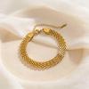 Elegant 18K Gold Titanium Steel Bracelets: European & American Fashion, Non-fading, Women's Versatile Personality Hand Jewelry