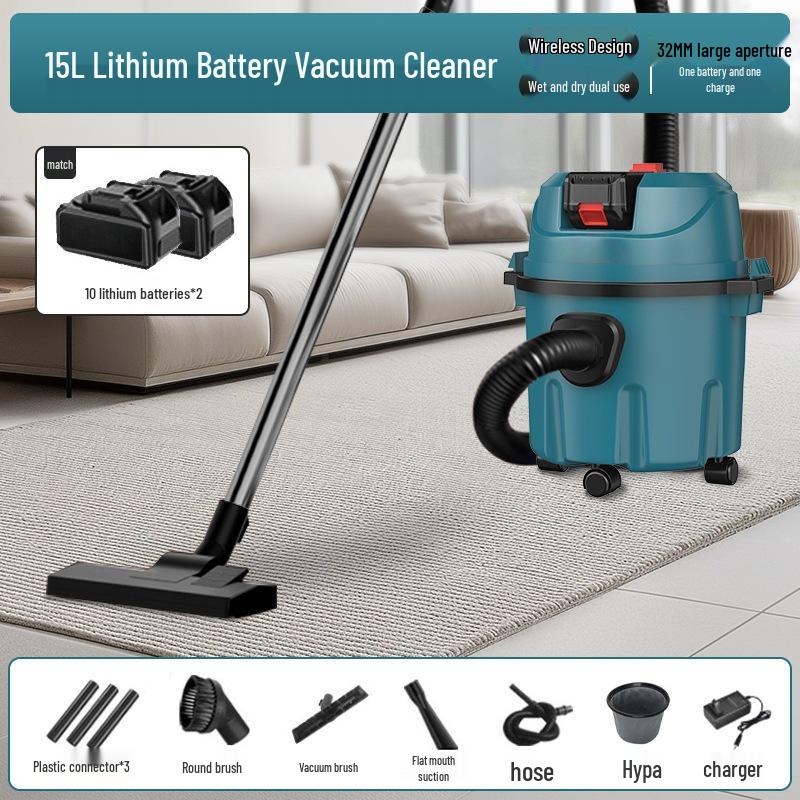High-Power Industrial Lithium Battery Vacuum Cleaner for Home, Car, and Commercial Use