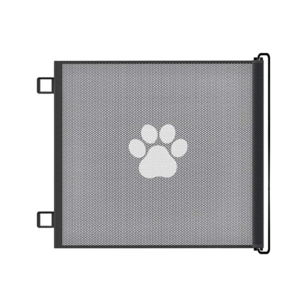 Retractable 130cm Expandable Pet Door Barrier Adjustable Width Pet Gate For Stairs Kitchen White Durable Metal Mesh Childproof Household Barrier