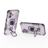 For iPhone 16 Plus Phone Case WANLONFENG PC TPU Back Cover Kickstand with Tempered Glass