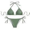Damen Sexy Bikini Set Neckholder String Tie Side Zweiteiliger Badeanzug Mini Triangle