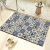 Retro Tile Diatom Mud Floor Mat Dirt-resistant Foot Mat Strong Water Absorption Non-slip Floor Mat