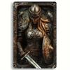 Metal Wall Decor Vintage Armor Art Sign Medieval Fantasy Woman Warrior Home Decor
