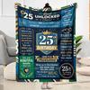 25th Birthday Celebration Flannel Blanket-Soft and Suitable for Sofas,Beds,Offices,Travel,All Seasons,Great Gift for Holidays and Birthdays.