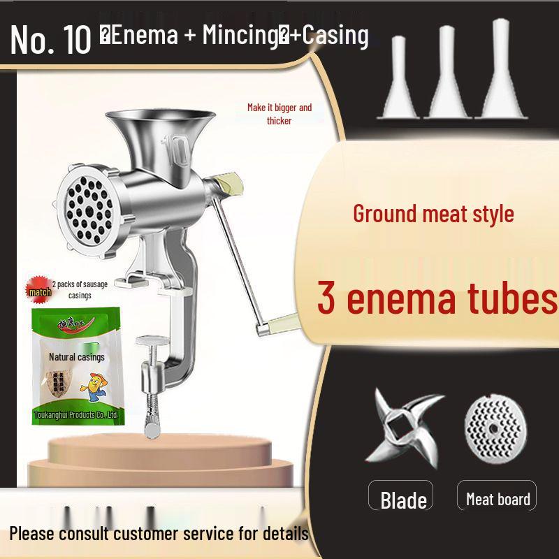 Manuelle Fleischmühle & Wurstfüller: Handkurbelmixer & Gemüsehacker.