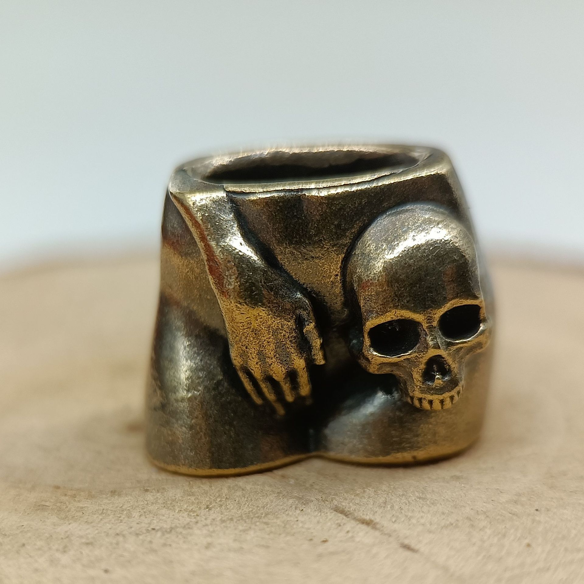 

Латунные бусины в виде черепа любви для ножей EDC Outdoor DIY Paracord Handmade Woven Lanyard Подвеска Аксессуары Панк Браслеты Подвески латунный