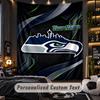 TapestrySeattle Seahawks Custom Name Text Personalized Wall Hanging Tapestry Home Wall Decor