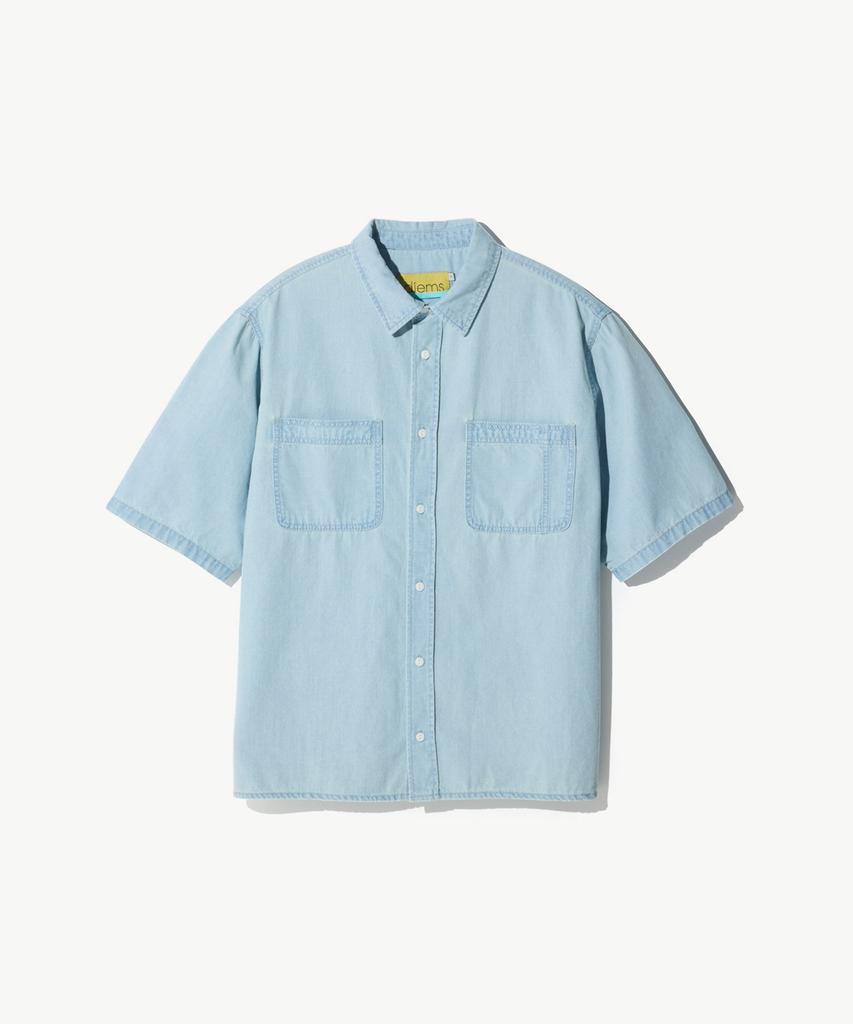STCO Diems Washed Denim Setup Short Sleeve Shirt_Blue (Oversized)_Ldswb03Osl