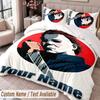 Custom Name Text 3Pcs Bedding Set Halloween Michael Myers Duvet Cover And Two Pillowcases
