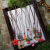 Hand-painted Mushroom Pendant Necklaces Small Flower Sweater Chain Necklaces  Gift