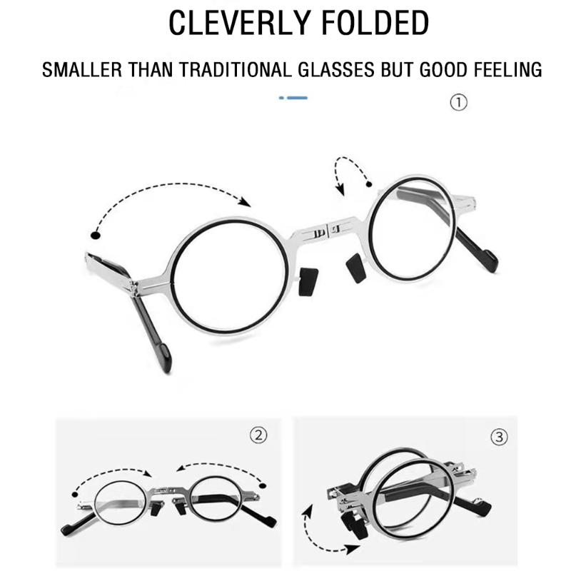 New Trend Foldable Reading Glasses Metal Ultra Light Portable Presbyopia Eyeglasses High Definition Anti-Blue Light Eyewear