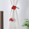 Flower Shape Curtain Holdbacks Polyester Fabric Multiple Color Option Simple Setup Window Decoration