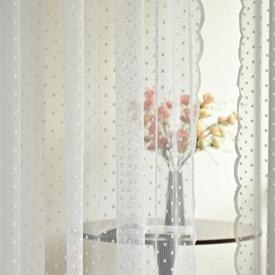 Wavy Lace Curtain Long Privacy Protection Curtain Room Divider Breathable Mesh Curtain for Living Room Hotel Restaurant