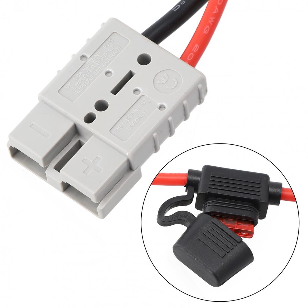 Connector Charging Cable Kit Fuse 10A M8 30CM 50Amp Battery For Anderson