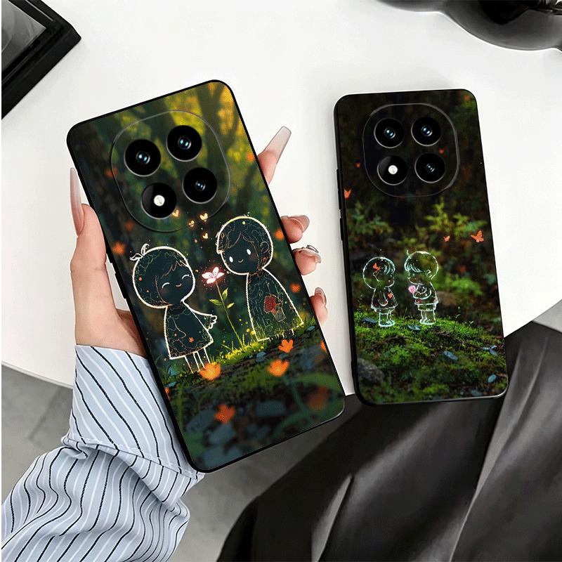 Style Peinture Enfant Mignon Naturel Coque de Téléphone Souple pour Xiaomi Redmi Note 12 13 14 15 Pro Plus 11 12S 11S 11T 10 4G Housse Noire Bac