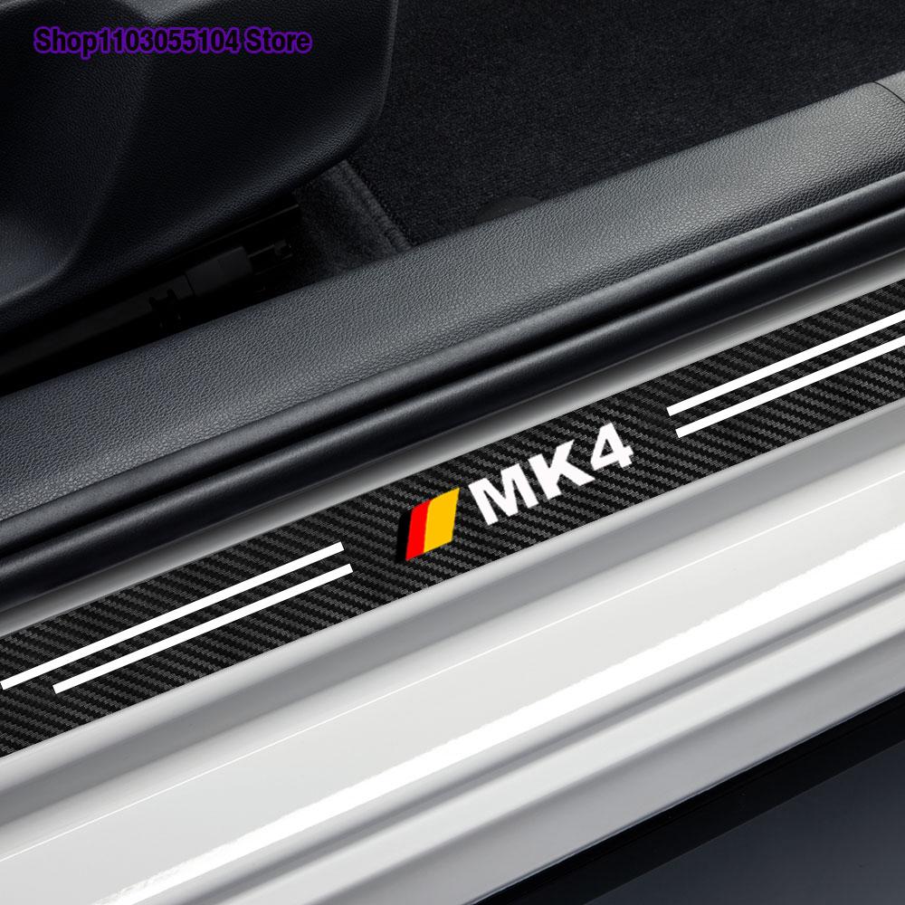 4pcs Carbon Fiber Car Door Sill Sticker Auto Threshold Decoration For Volkswagen VW GOLF 4 5 6 7 MK7 MK4 MK5 MK6 MK1 MK2 MK3 MK8