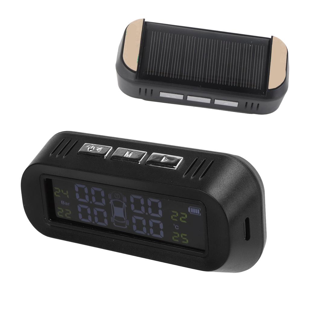 Tire Pressure Monitoring System Solar External TPMS Sensor Tyre Pressure Temperature Alarm for Cars SUVs MPVs VANs