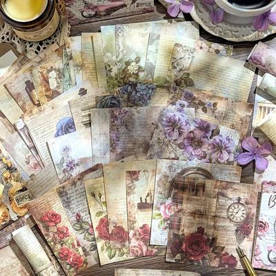 ZABC Cross-Border Vintage Journal Paper Collection - Retro Backgrounds & Decor (6 Styles)