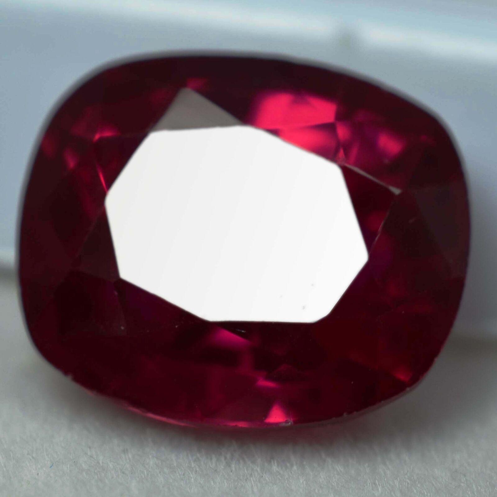 

6.95 Ct NATURAL Red RUBY Cushion Shape CERTIFIED Rare Loose Gemstone X7038 9.6 mm approx червоний