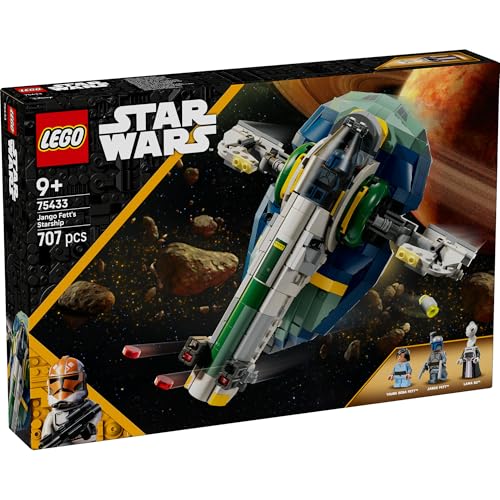 LEGO Star Wars Jango Fett's Spaceship Toy, Birthday Gift, Building Blocks, for Boys and Girls, Ages 9, 10, and 11, Elementary School Students, Space B