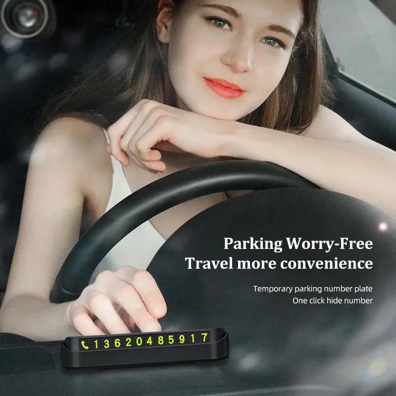 QDDY3 Car Temporary Parking Card Auto Emblem Phone Number Card Plate Valve Cap For Lexus F SPORT ES LM GS IS NX RX LX RZ IS250 RX300