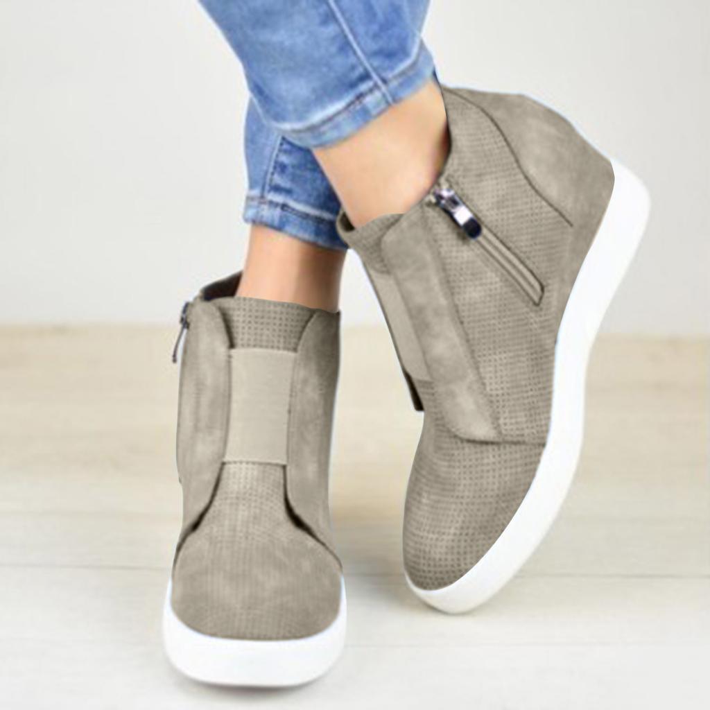 Bottes Chaudes À Vendre Pour Femmes Semelle Compensée Cachée Bottines Talons Hauts Baskets Fermeture Éclair Latérale Chaussures Courtes Pour Femmes Botas Mujer