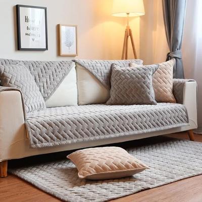 Modern Basit Kanepe Örtüsü Kristal Kadife Kanepe Örtüsü Gri Kanepe Örtüsü Kanepe Havlusu Kaymaz Oturma Odası Dekoru için