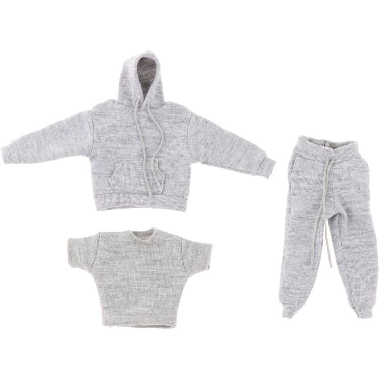 Yiju 3X 1:12 Man's Sweatshirt Outfit,1/12 Scale Figure Doll Clothes,Pants+Hoody Outfit Costume for 6 Inch Action Figure Clothes Toy