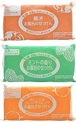 Seven Color Soap Bath Soap Mint Orange 100g X 3 X 3 Sets (Additive-Free) Persimmon, Scent, & Grapefruit,