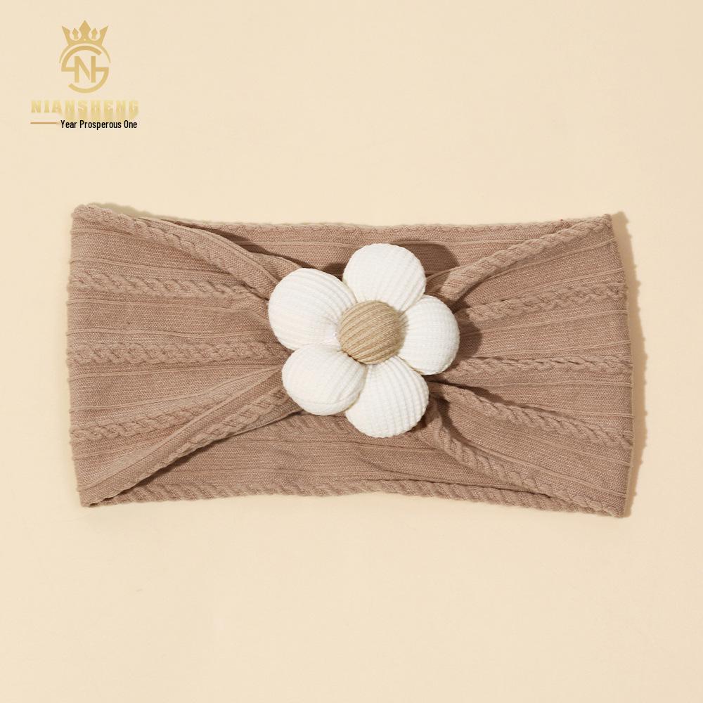 Baby Soft Nylon Headband with Five-Petal Flower - European & American Style