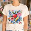 Boho Floral Teacher T-and Kids Tshirt, Watercolor Back To School Tee