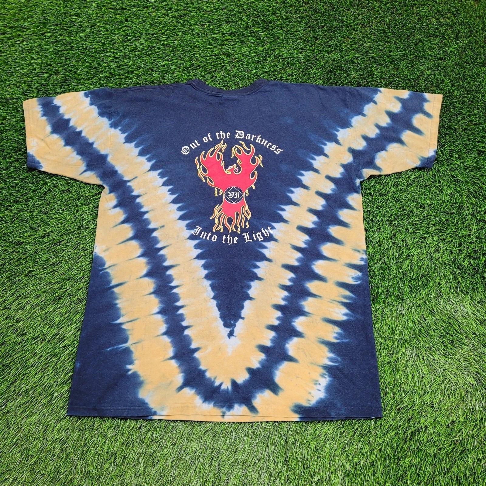 Vintage 90s Liquid Blue Fiery Phoenix Shirt Large 22x28 Blue Yellow S