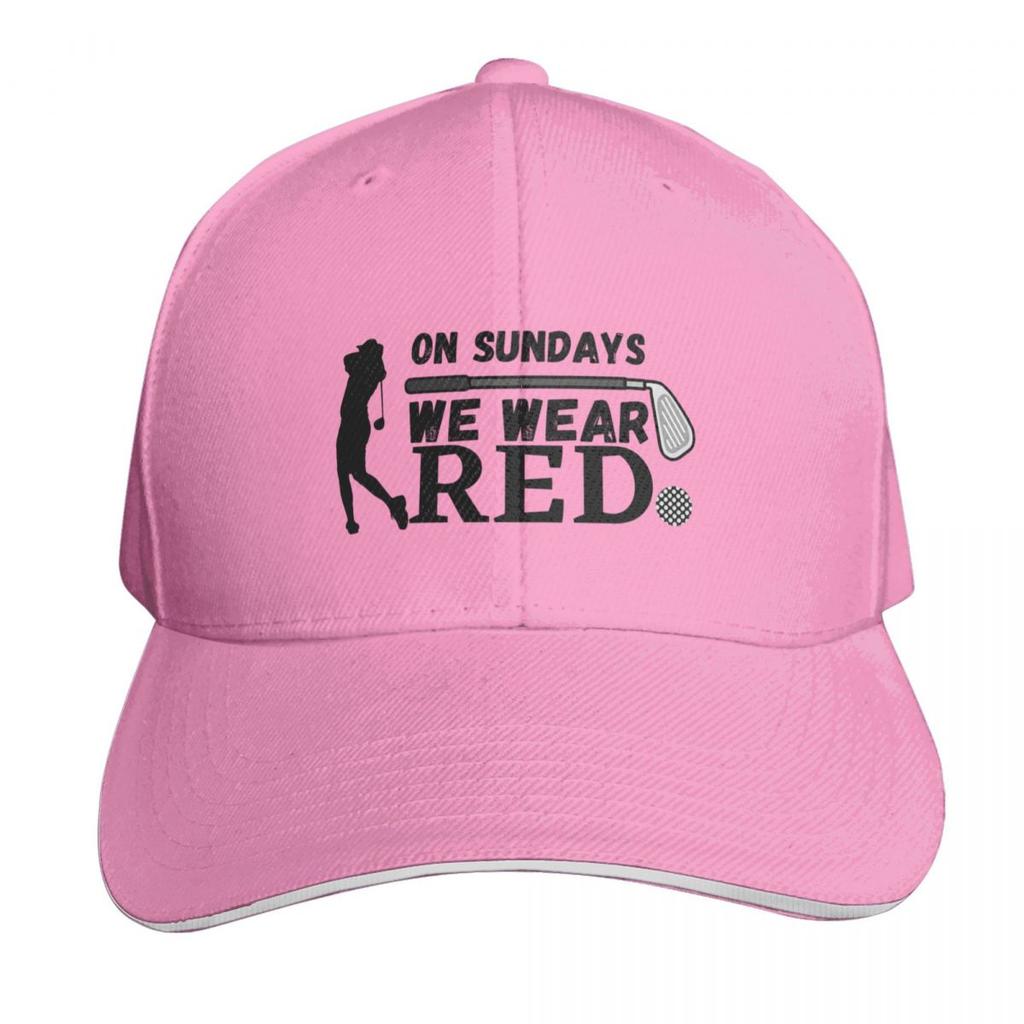 On Sundays We Wear Red Baseball Cap Hat Unisex GentleUnisex Hat Fishing Cap Party Hat Unisex Golf Wear Womens