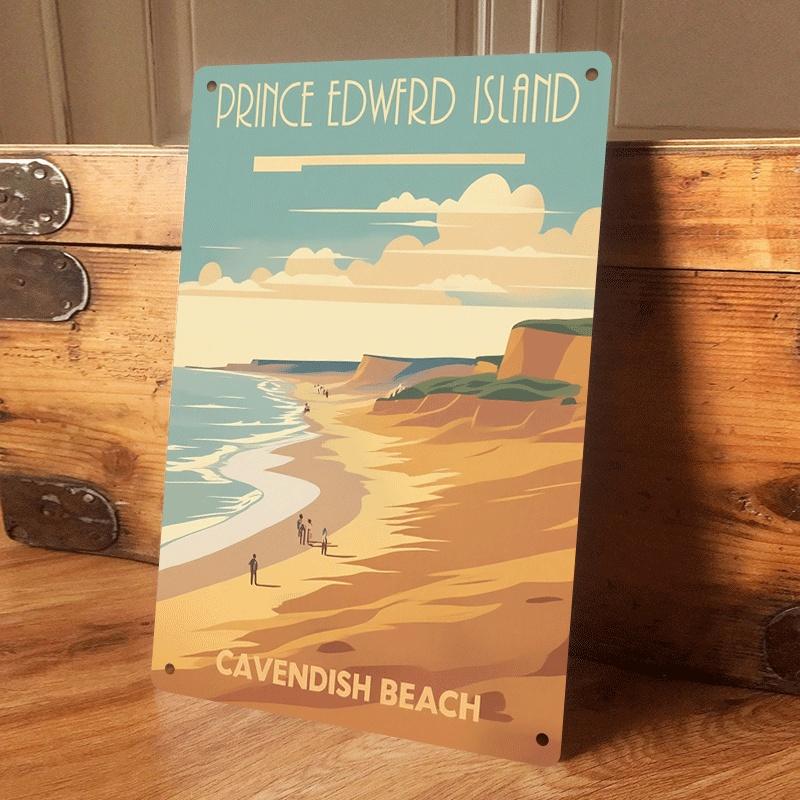 

1 piece of vintage beach tin painting, coastal landscape wall decoration, suitable for home, office, living room, seaside villa (as the picture,20x30cm)