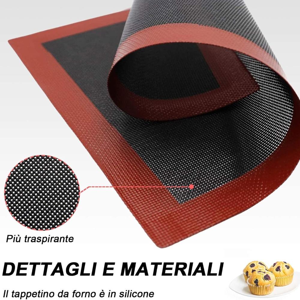 Microperforated Oven Mat, 2 PCS Silicone Baking Mat, Double-Sided Non-Stick Heat Resistant and Reusable Oven Mat (2-Set)