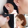 Women Gold Silver  Zircon Leaves Tassel Ear Stud Earrings Jewelry