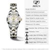 JINSHIDUN New Business and Leisure Ladies Watch Single Calendar Tungsten Steel Mechanical Watch Luminous Waterproof High-end Watch