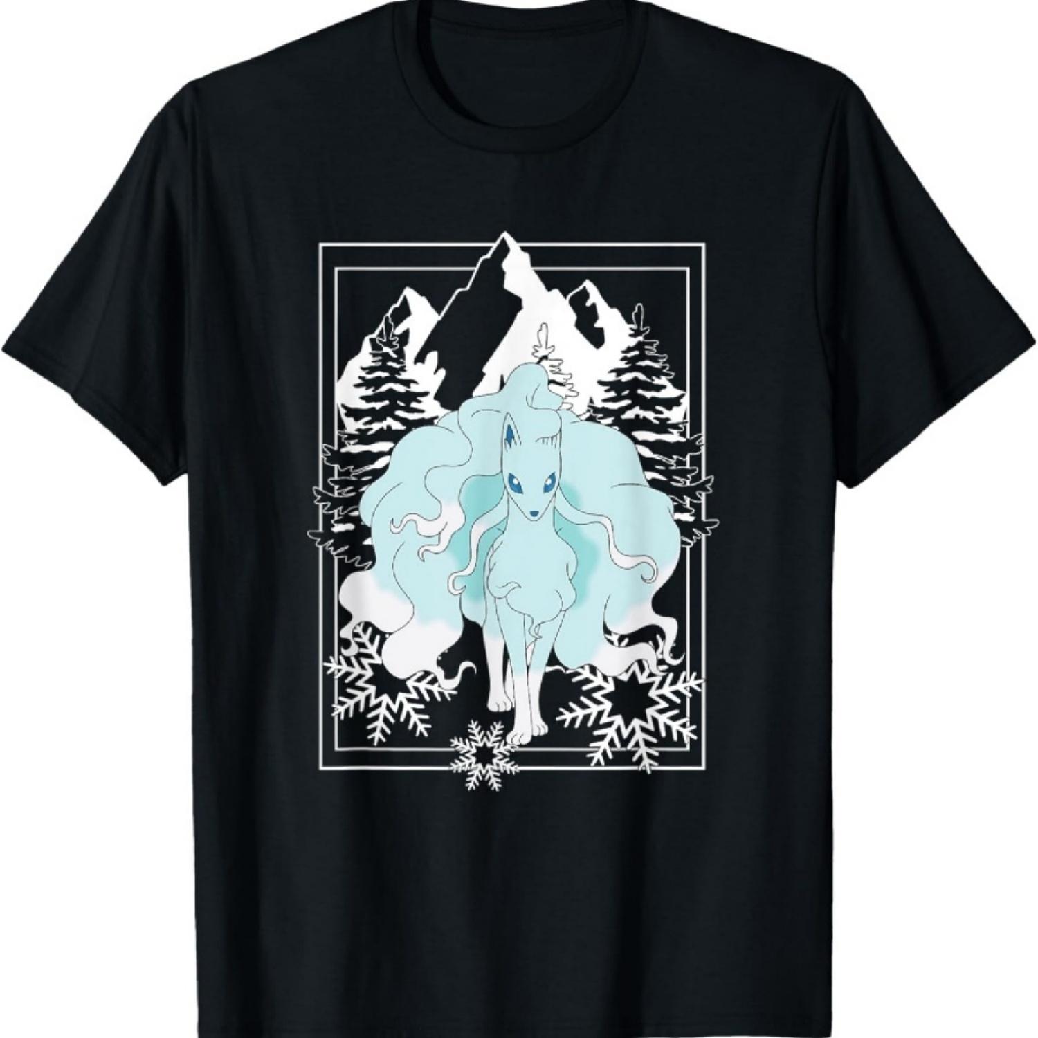 

Pokémon Alolan Ninetales Frozen Mountains Retro Portrait T-Shirt XXXXXL чорний