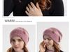 North American Women's Winter Two-Piece Set: Two-Color Knit Hat & Velvet Scarf, Warm Ear Protection