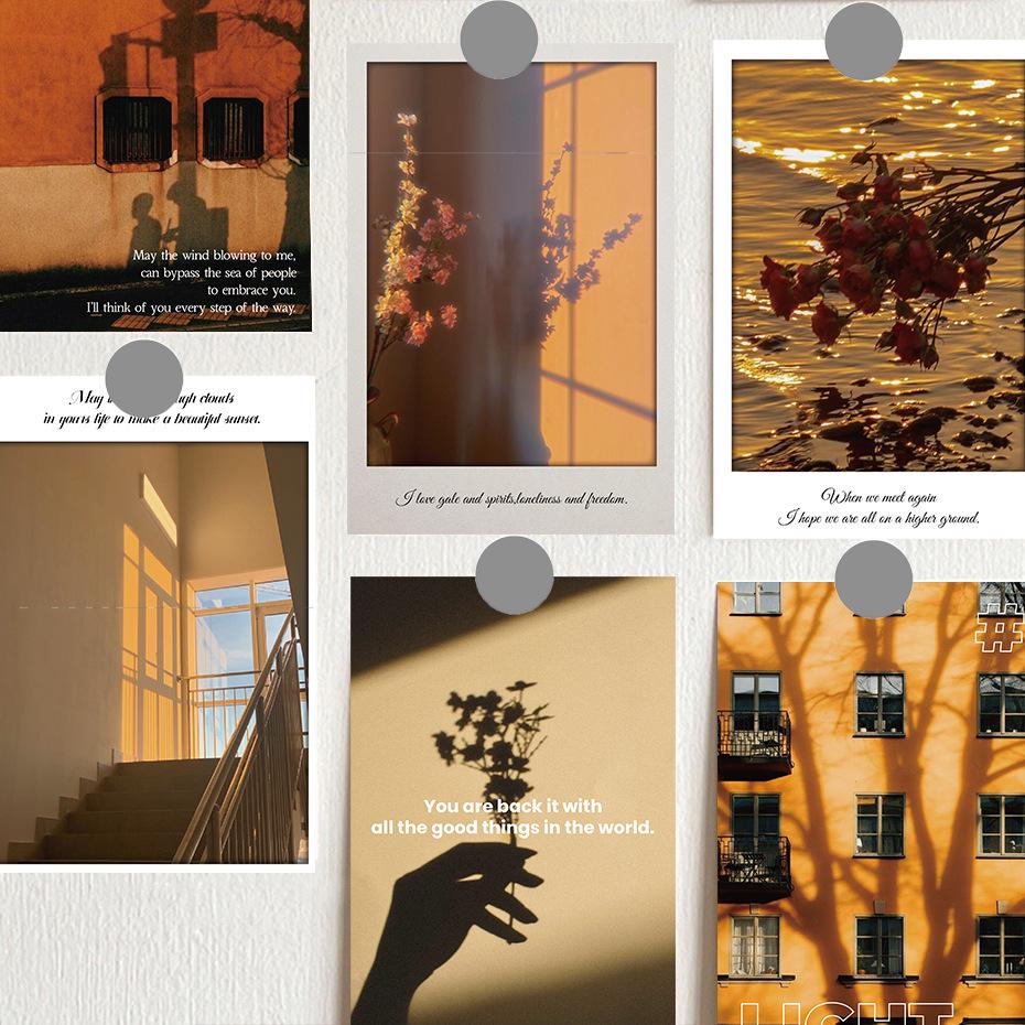 10 Sunset Landscape Postcards: Light and Shadow Wall Decor