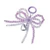 Versatile Fashion Bag Accessory Chic Pearls and Crystal Bowknot Pendant Keychain Accessory for Purses and Phones