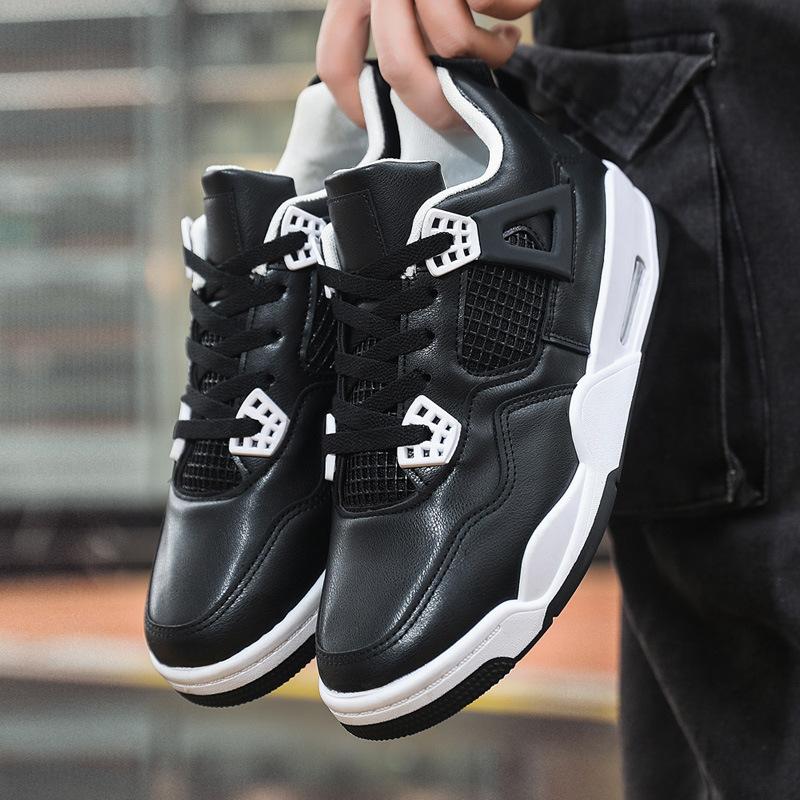

Spring and Autumn new men s basketball shoes trendy fashion high-top sports and leisure shoes platform large size men s shoes 45 чёрный