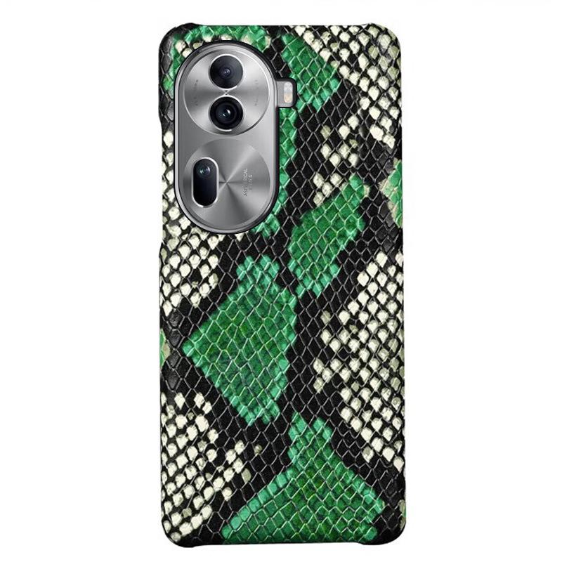 OPPO Reno4/Reno4Pro Cowhide Pearl Fish Pattern Leather Half-Cover Case