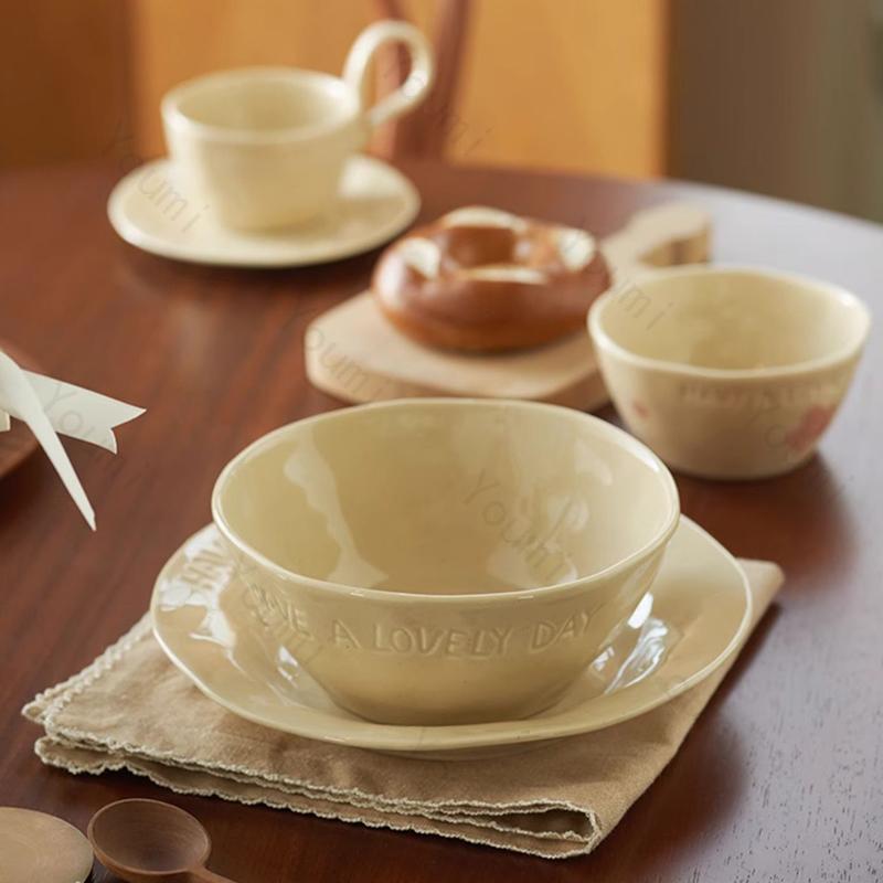 Creative Irregular Ceramic Plate Light Luxury Restaurant Pasta Dining Plates Cake Dessert Plate Home Afternoon Tea Tableware