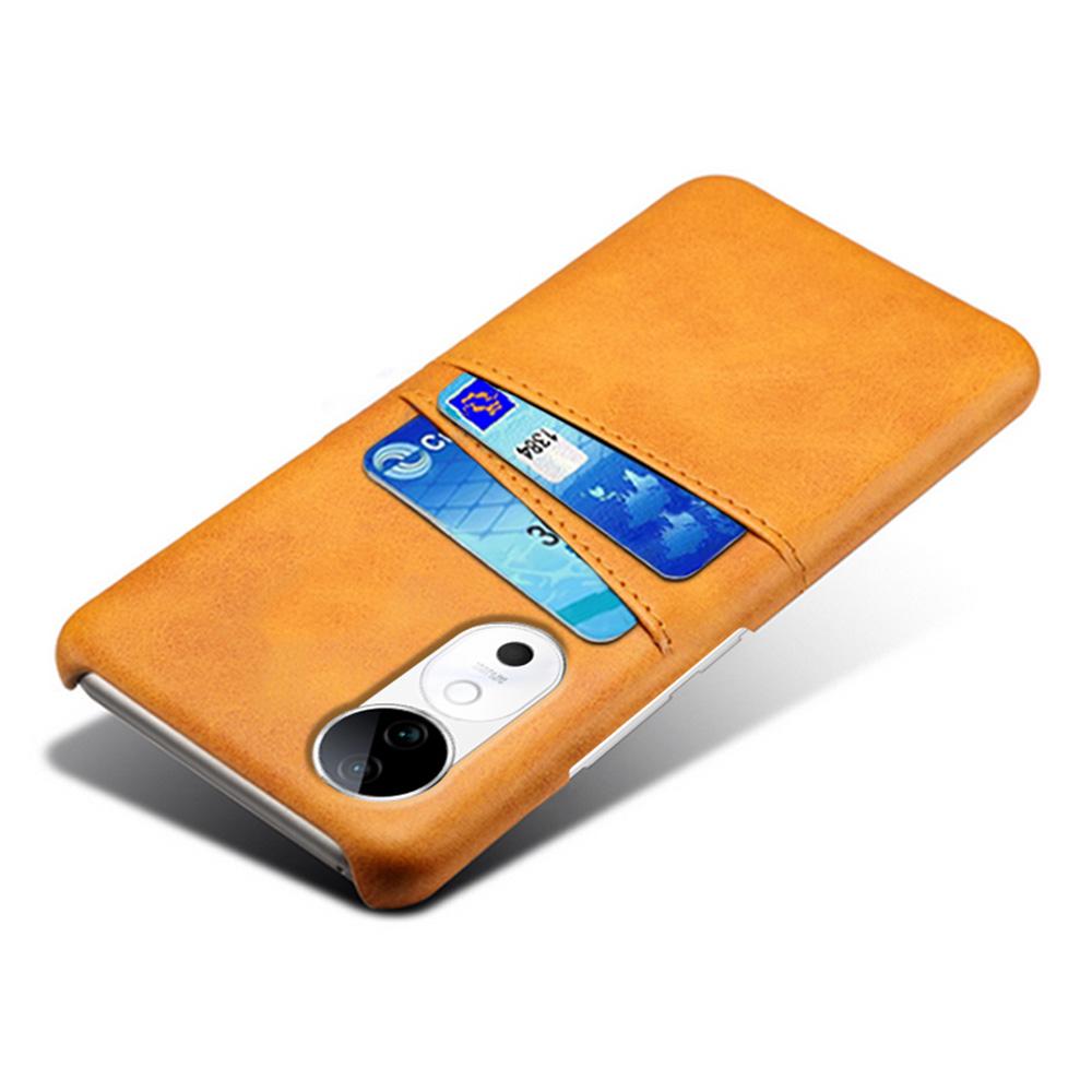 For vivo S19 5G Case Dual Card Slots PU Leather+Hard PC Phone Cover