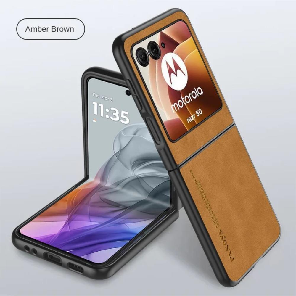 ძვირადღირებული Lambskin PU ტყავის ყდა Motorola Razr 50 Ultra Moto Razr50 50 Ultra Razr 40 2023 დარტყმაგამძლე მყარი პლასტიკური ტელეფონის ქეისი