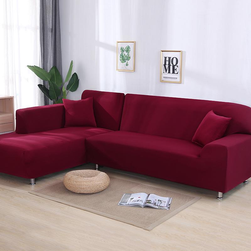 L-Shaped Elastic Sofa Cover - Universal Full Coverage for Chaise Lounge & Leather Sofas, All-Season Use